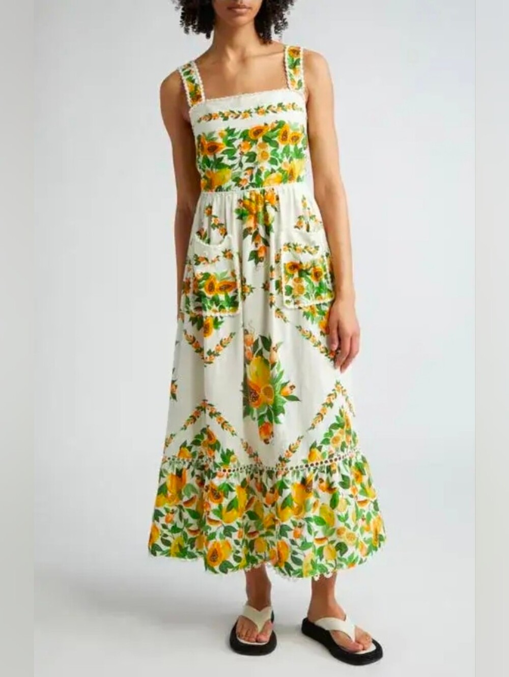 FARM Rio Papaya Salad Midi Dress- Size Large